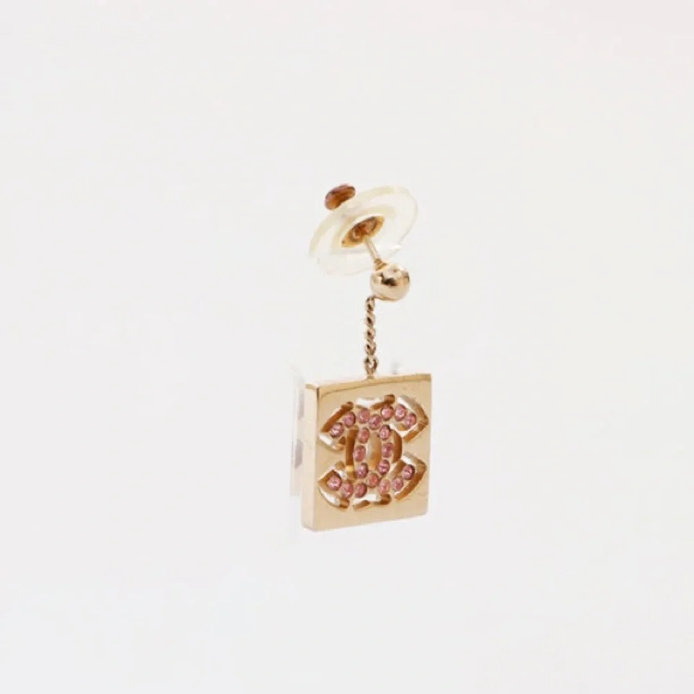 CHANEL CoCo Mark Gold & Pink Earrings‎
